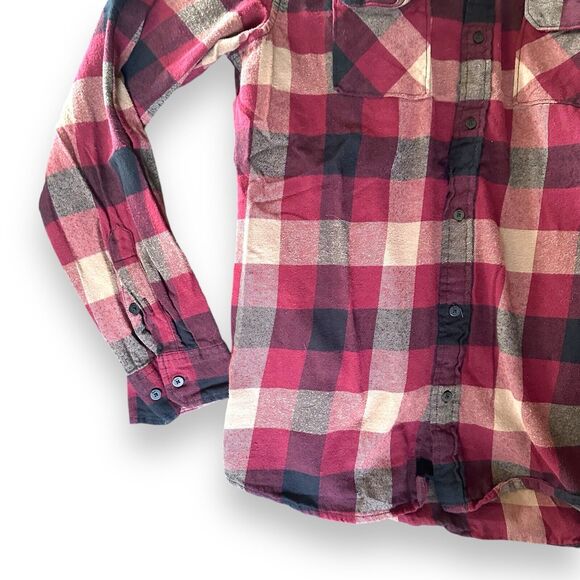 Checkered Plaid Cotton Button Down Tavern Grunge Flannel Mens XL Lumberjack - Picture 11 of 16